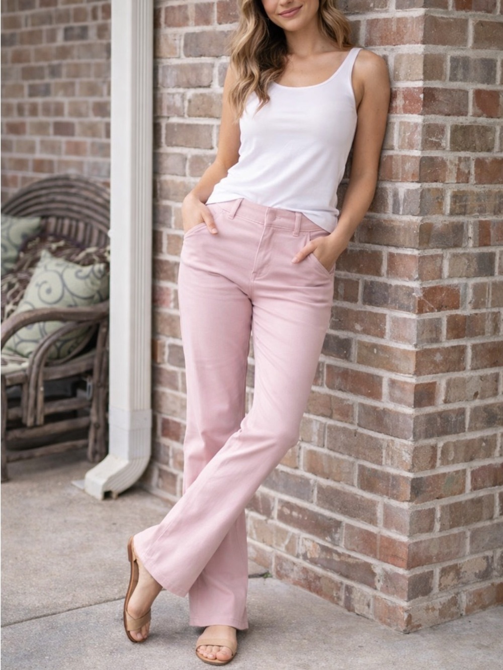 Lands' End Women's Dusty Rose Straight-Leg Pants